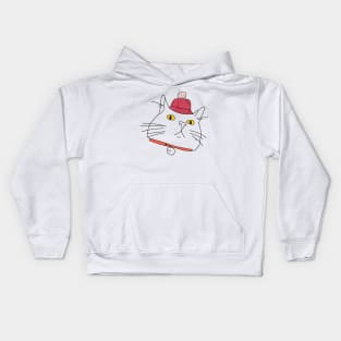 Here's a silly cat in a silly hat! Kids Hoodie